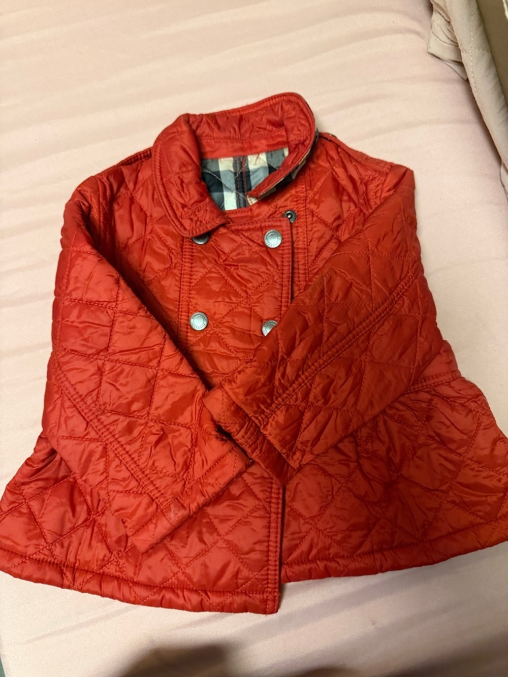 Burberry Red Quilted Kids Puffer Jacket